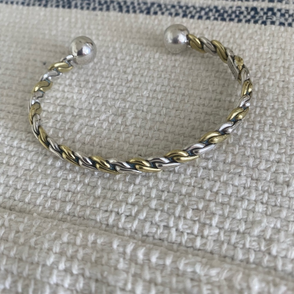 Silver and Brass Twist Bracelet